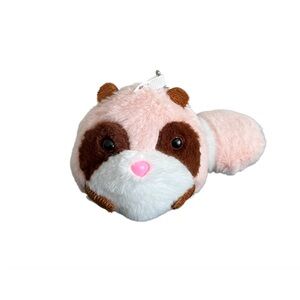 Raccoon Plush Keychain Backpack Bag Accessory Pink Kawaii Toy 3 Inch
